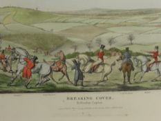 H. Alken, published by S & Fuller London 1824, Four Hand Coloured Hunting Prints, Plate 1 entitled