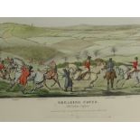 H. Alken, published by S & Fuller London 1824, Four Hand Coloured Hunting Prints, Plate 1 entitled