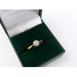 An 18ct Yellow Gold Lady's Illusion Set Old Cut Diamond Ring, approx 4.00 mm, 0.25 ct, Ring Size M.