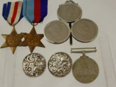 A Collection of Miscellaneous items including 1939 -1945 Star, France and Germany Star, three silver