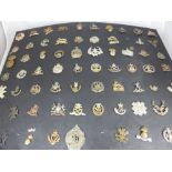 A Carded Display of Sixty Original Military Cap Badges, all in use by the British Army on the