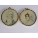 Two 18th Century Oval Portrait Miniatures, of Miss Ellis dated 1763 together with another of Sir