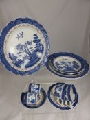 A part Booths  " Real Old Willow Pattern " dinner service comprising eleven coffee cans and saucers,
