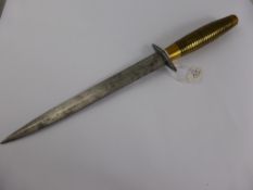 A Vintage Brass Handle Commando Knife.