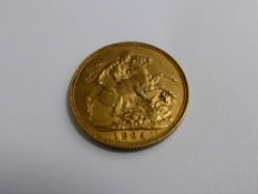 A George V 1911 half sovereign (good condition)