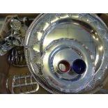 A Miscellaneous Quantity of Silver Plate, including oval serving dishes, a coffee pot, milk jug,