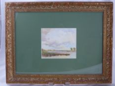 J W King, Original Watercolour depicting a Norfolk scene, framed and glazed, 20 x 18 cms