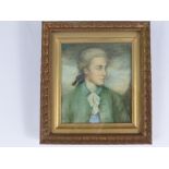 A Miniature 19th Century Portrait, depicting Sir John Mortlake of Cambridge, est 8.5 x 9.5 cms,