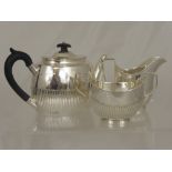 Solid Silver Bachelor Tea Trio, comprising tea pot, milk jug and sugar bowl, London hallmark, the