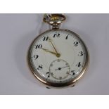 A solid fifteen jewel Swiss lever Brequet H/S pocket watch