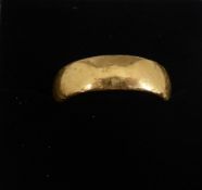 A gent's 18 ct gold wedding band, Chester hallmark, size R, est. 6.8 gms. together with a