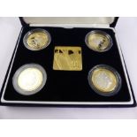 A Miscellaneous Collection of Silver Proof Coins, including Britannia Four Coin Set, Master Pieces