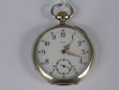 An Omega pocket watch being seventeen jewel in a .08 silver case, No. 1702557.