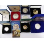 A Collection of Miscellaneous Silver Proof Coins, including four £1.00 coins, two £2.00, (