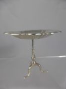 A Solid Silver Ring Dish, in the form of a miniature table, Sheffield hallmark, dated 1916, m.mm R &