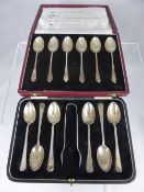 A Set of Six Solid Silver "Silver Hallmarks" Teaspoons in original box together with a set of six