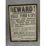 An Antique San Francisco Newspaper Leaf, offering a reward for the capture of two robbers of the