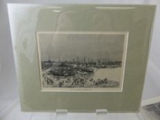 Five antiquarian black and white prints depicting Newfoundland, Omaha, Melbourne, Hawaii and Manilla