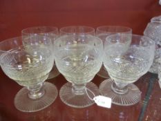 A set of six crystal sherbet glasses together with one other (7)