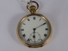 A Tavannes pocket watch with fifteen jewel Swiss lever, Brequet hairspring in rolled gold case.