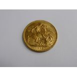 A George V 1912 full gold sovereign (good condition)