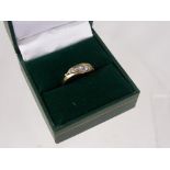 A Lady's Yellow Gold and Diamond Ring, set with five graduated old cut diamonds, size K, approx 2.