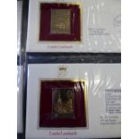 Three albums of  " 22ct Golden Replicas of British Stamps "