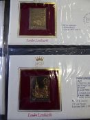 Three albums of  " 22ct Golden Replicas of British Stamps "