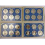 A Collection of Seven Silver Proof British Monarch 42 pc Coin Collection, in the original