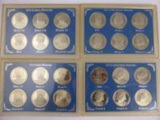 A Collection of Seven Silver Proof British Monarch 42 pc Coin Collection, in the original