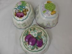 Nine Le Cordon Bleu for Franklin Mint Jelly and Terrine Moulds, dated 1986.