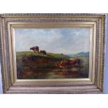 Thomas S. Cooper 1803-1902 (?) Original Oil on Canvas, depicting British Shorthorn cattle in a