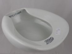 A vintage Boots the Chemist " Perfection " white ceramic bed pan.