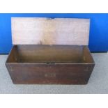 An Antique Oak 'Gig' Carriage Box, est. size 79 x 37 x 30 cms.