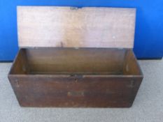 An Antique Oak 'Gig' Carriage Box, est. size 79 x 37 x 30 cms.