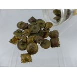 A collection of South Staffordshire Regimental Buttons, dated 1939, contained in a glass jar.