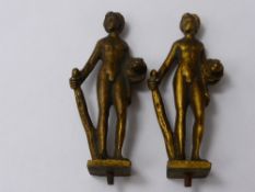 A Pair of circa 19th Century Classical Figures, gilded, approx size 6 cms.