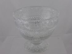 A Stourbridge Full 33% Lead Crystal Presentation Bowl, the bowl, hand cut with floral swag to top