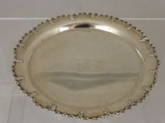 A Solid Silver Card Tray, Sheffield hallmark dated 1910, inscription reads G de Brounlie from the