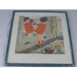 B. Midderith-Bockorst  two vintage Nursery Prints, approx 31 x 31 cms, depicting children at play.