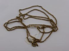 An Edwardian 9 ct Gold muff chain approximately 18 gms.