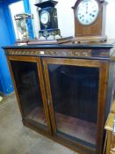 An Edwardian Mahogany Glass Fronted Display Cabinet, the cabinet benefits from inlaid banding to