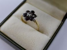 A Collection of Miscellaneous Jewellery including 9 ct gold, garnet and diamond cluster ring 5 x 3.5