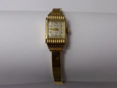 A Lady's Vintage 9 ct Gold Pioneer Cocktail Wrist Watch, the watch having a Stolkace case, approx