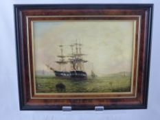 Adolphus Knell, 19th Century Marine Oil on Board, entitled "H.M.S Sea Flower" and "H.M.S Sea Horse",