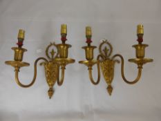 Two French Gilded Wall Sconces.