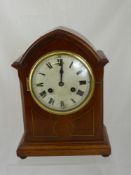 A Late 19th Century German Phillipp Haas & Sohn Mantel Clock, with white enamel face and Roman dial,