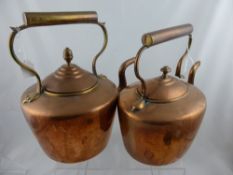 A pair of vintage copper kettles (2)