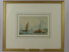 William Anderson (Scottish) 1757-1837, two watercolours entitled 'Shipping off the Coast' signed and