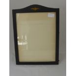 A Large Leather Picture Frame, with RAF wings to the top, 28 x 39 cms.